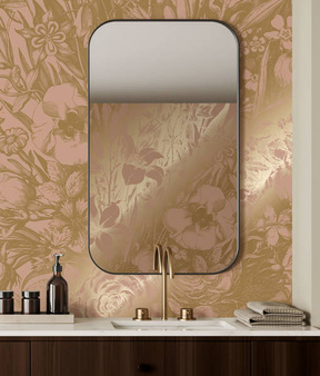 Mural Engraved Flowers Nude MW-139 złoty
