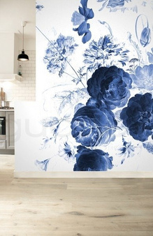 Mural Royal Blue Flowers I WP-223