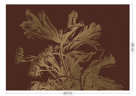 Mural Engraved Flowers MW-027 gold