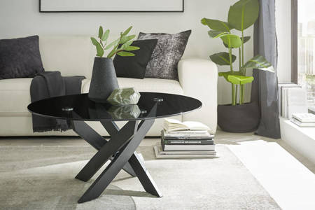 Stolik kawowy KOPENHAGEN szare szkło