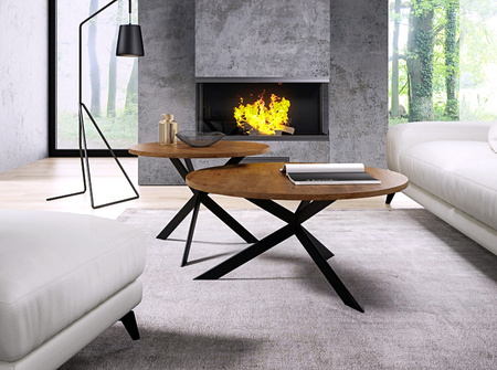 Zestaw stolików kawowy LIBRE dąb / czarny