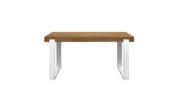Stół FRAME nogi białe 160x80 cm TABACCO nierozkładany