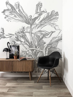 Mural Engraved Flowers  WP-669