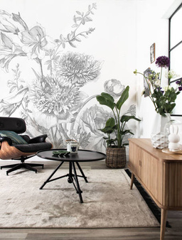 Mural Engraved Flowers  WP-672