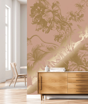 Mural Engraved Flowers Nude MW-121 złoty