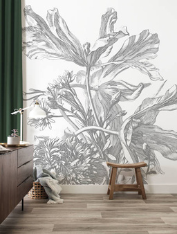 Mural Engraved Flowers WP-671