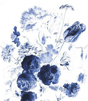 Mural XL Royal Blue Flowers BP-044