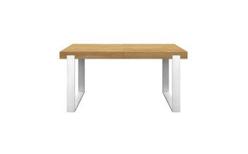 Stół FRAME nogi białe 160+100 cm NATURAL rozkładany