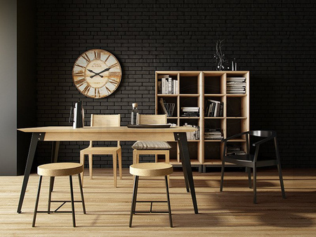 Stół LOFT NATURAL 200 cm nierozkładany nogi czarne