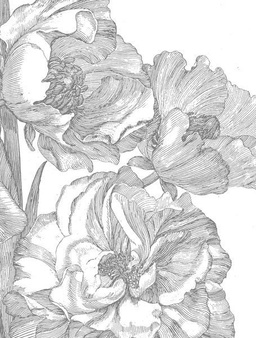 Mural Engraved Flowers  WP-668