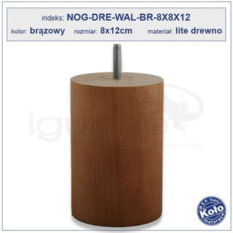 Noga drewniana okrągła brązowa 12 cm