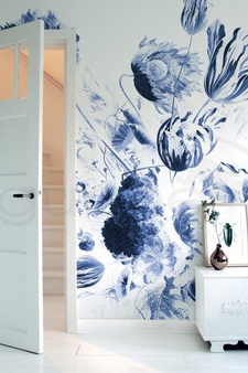 Mural Royal Blue Flowers II WP-218