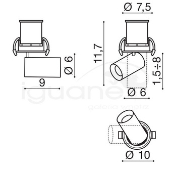 Plafon Luna czarna 15W dim