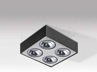 Lampa PAULO 4 12V czarna / aluminiowa