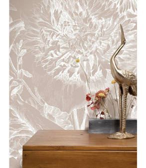 Mural Engraved Flowers Sand WP-757