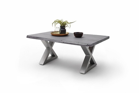 Stolik CARTAGENA 110cm, szary przecierany, stal szlachetna "X"