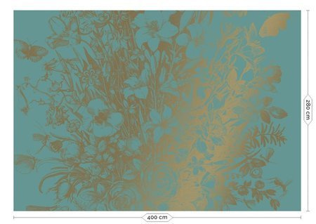 Mural Engraved Flowers MW-021 gold
