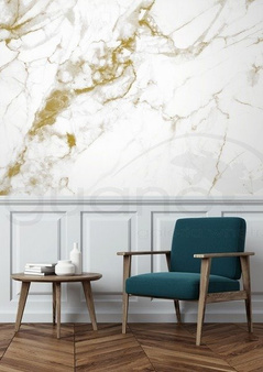 Mural Marble White-gold WP-554