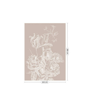 Mural Engraved Flowers Sand WP-745