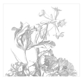 Mural Engraved Flowers  WP-670