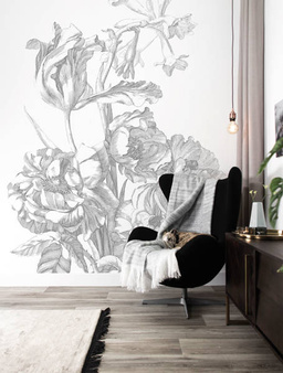 Mural Engraved Flowers  WP-668
