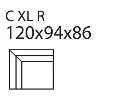 Moduł Noir C XL prawy tkanina