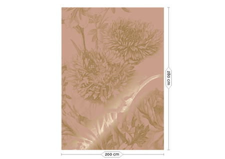 Mural Engraved Flowers Nude MW-146 złoty