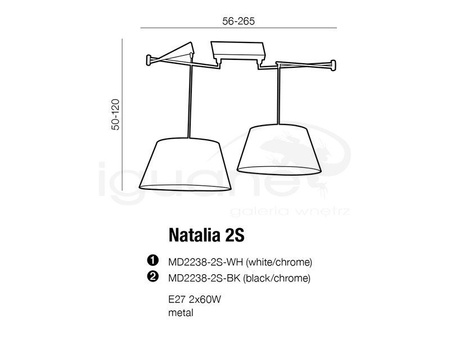 Lampa NATALIA 2 S czarna