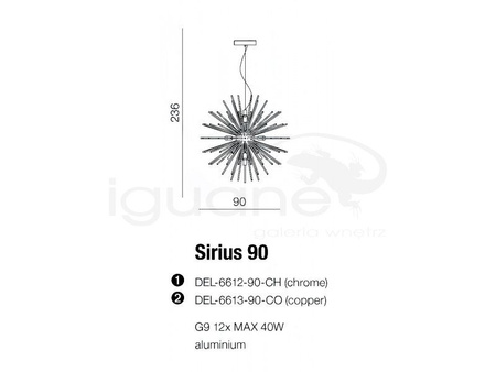 Lampa SIRIUS 90 miedziana