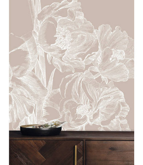 Mural Engraved Flowers Sand WP-748