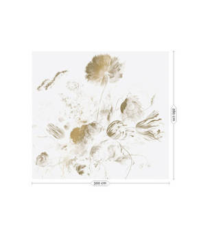 Mural Golden Age Flowers MW-050 złoty