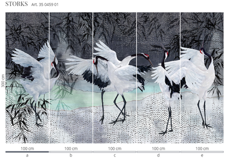 Mural Storks 35 0459 01 flizelina