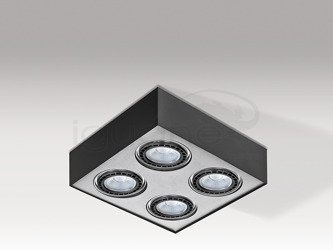 Lampa PAULO 4 230V czarna / aluminiowa