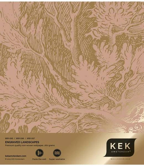 Mural Engraved Landscapes Nude MW-095 Metallic gold