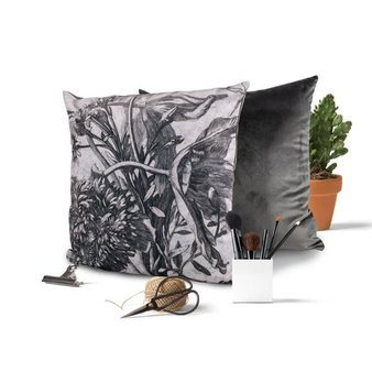 Poszewka Grey Flower 50 welur
