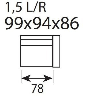 Moduł Noir Wood 1.5 L/R tkanina