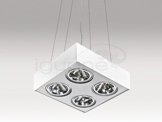 Lampa PAULO 4 PENDANT 12V biała / aluminiowa