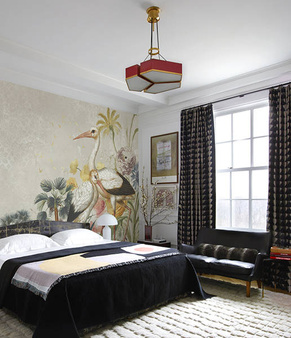 Mural Cranes in Love MU13090 metallic silver