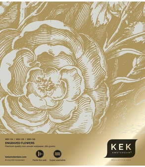 Mural Engraved Flowers Sand MW-134 złoty