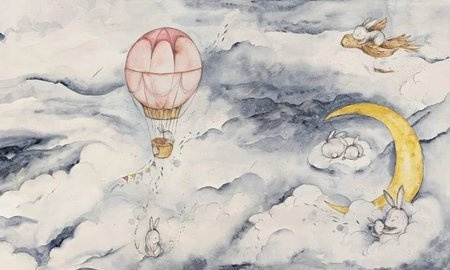 Mural Moonie Blue winyl