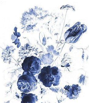Mural XL Royal Blue Flowers BP-044