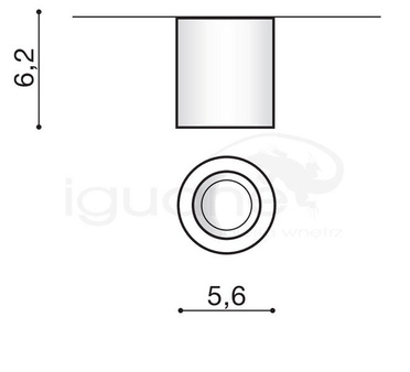Plafon Nano Round biały