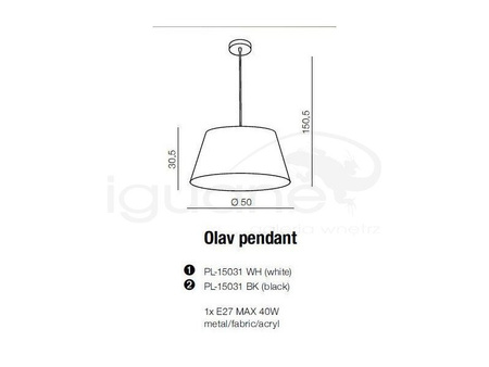 Lampa OLAV wisząca czarna