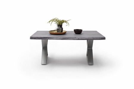 Stolik CARTAGENA 110cm, szary przecierany, stal szlachetna "X"