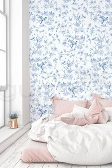 Mural Bird & Blossom Blue WP-378