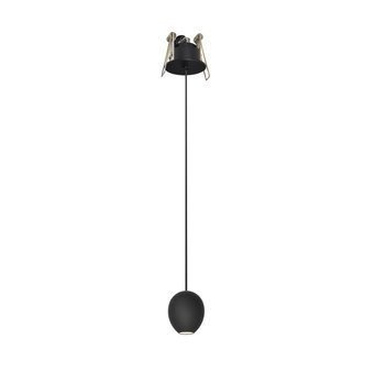 Lampa Ovum 1 AZ3096 wisząca podtynkowa czarna