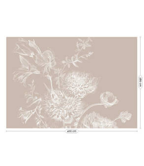 Mural Engraved Flowers Sand WP-760