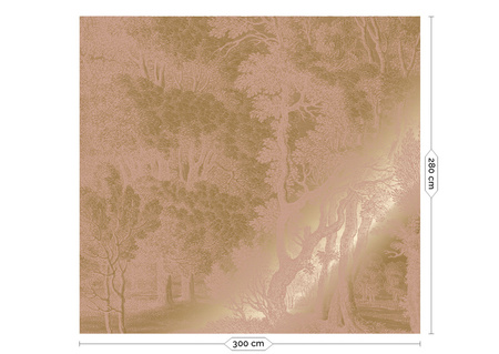 Mural Engraved Landscapes Nude MW-159 metallic gold