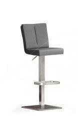 Hoker BRUNI podstawa kwadratowa ekoskóra szara