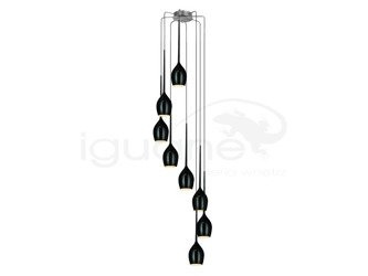 Lampa IZZA 8 wisząca czarna